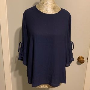 {lush} navy 3/4 sleeve blouse